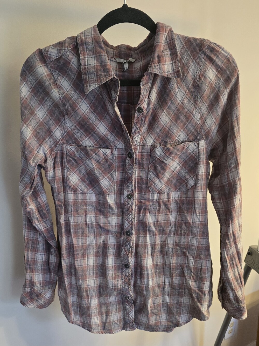 Buckle BKE Plaid Flannel Long Sleeve Button Up Shirt Size M